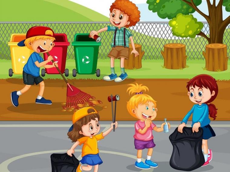 Detail Gambar Kartun Anak Membuang Sampah Di Tempatnya Nomer 34
