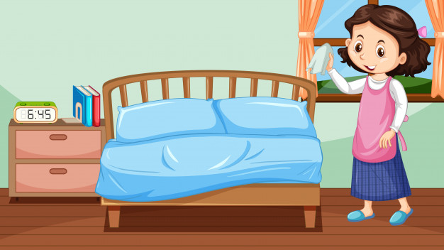 Detail Gambar Kartun Anak Merapikan Tempat Tidur Nomer 5