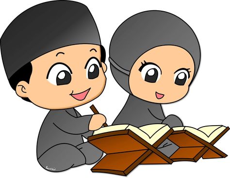 Detail Gambar Kartun Anak Muslim Belajar Nomer 33