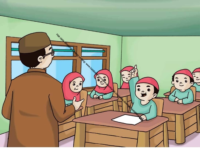 Detail Gambar Kartun Anak Muslim Bertanya Nomer 2