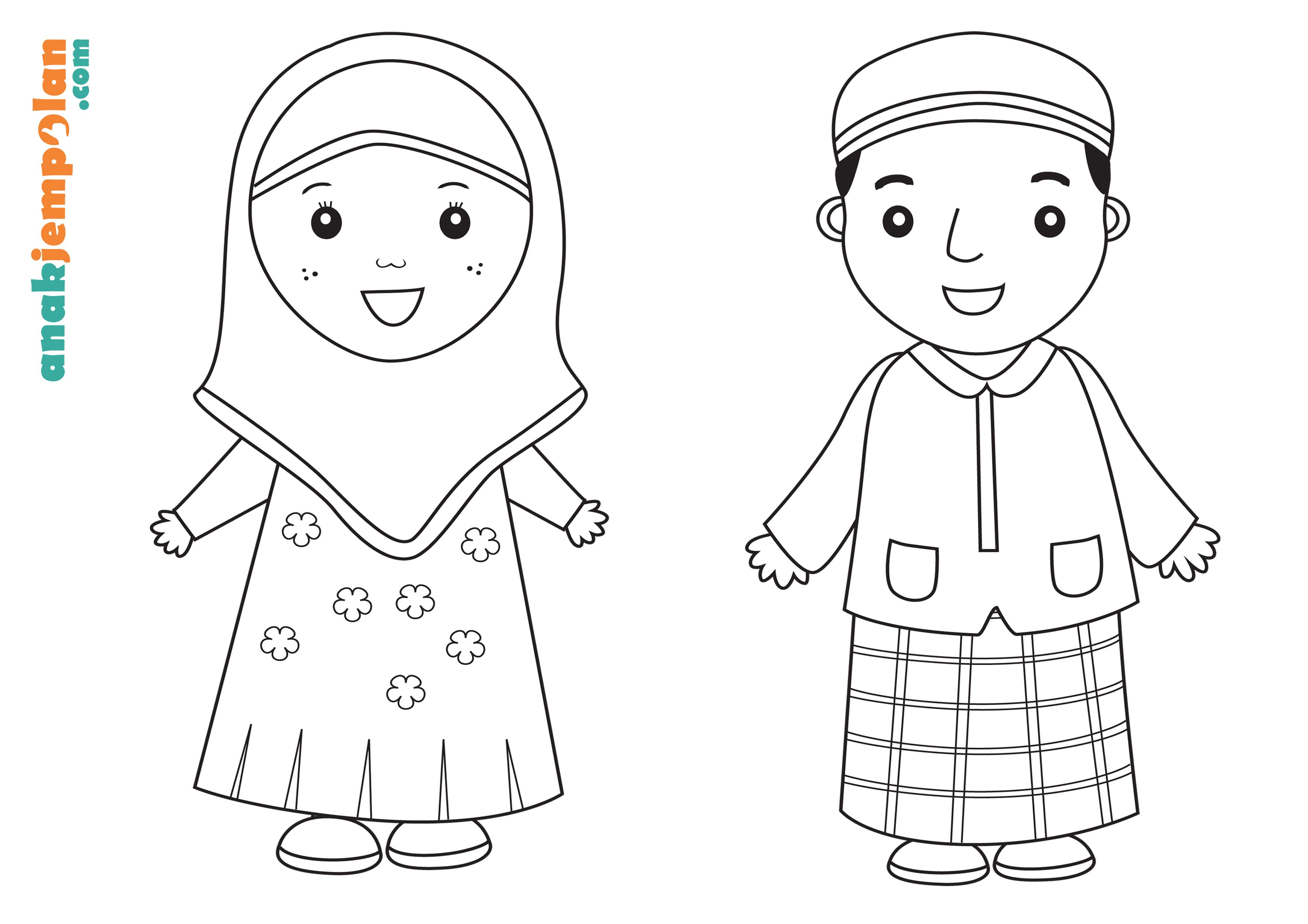 Gambar Kartun Anak Muslim Hitam Putih - KibrisPDR