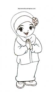 Detail Gambar Kartun Anak Muslim Hitam Putih Nomer 14