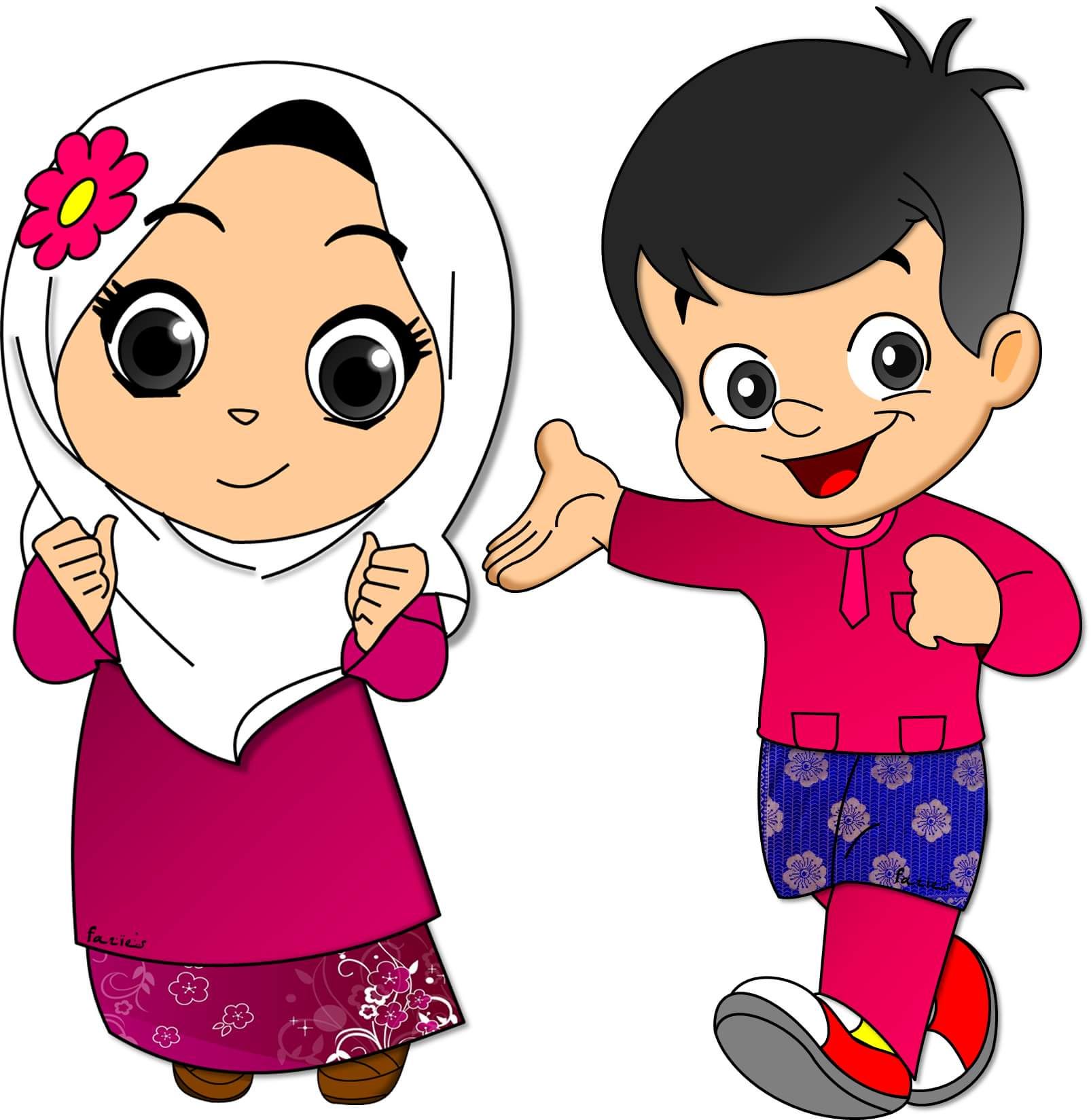 Detail Gambar Kartun Anak Muslim Lucu Nomer 3