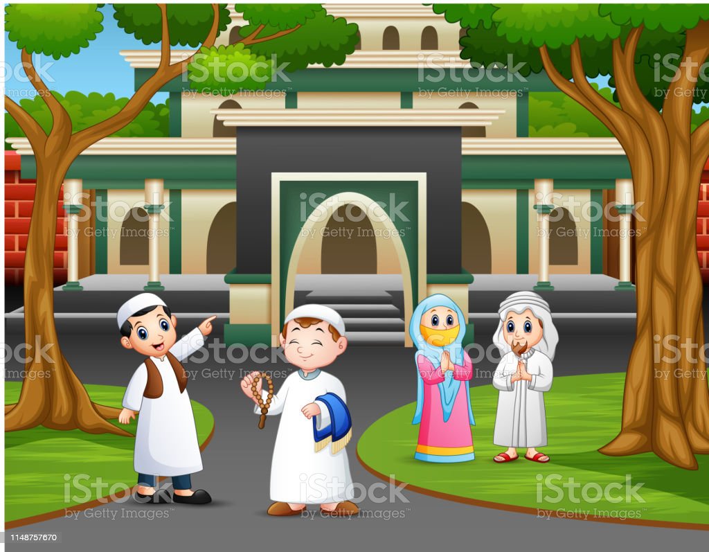 Detail Gambar Kartun Anak Muslim Pergi Ke Masjid Nomer 4