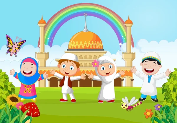 Detail Gambar Kartun Anak Muslim Pergi Ke Masjid Nomer 32