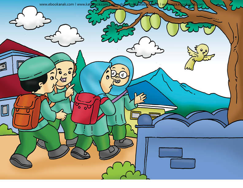 Detail Gambar Kartun Anak Muslim Sekolah Nomer 22