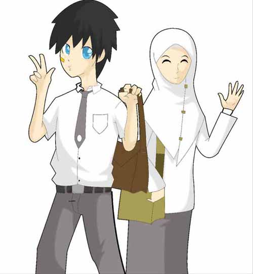 Detail Gambar Kartun Anak Muslim Sekolah Nomer 35