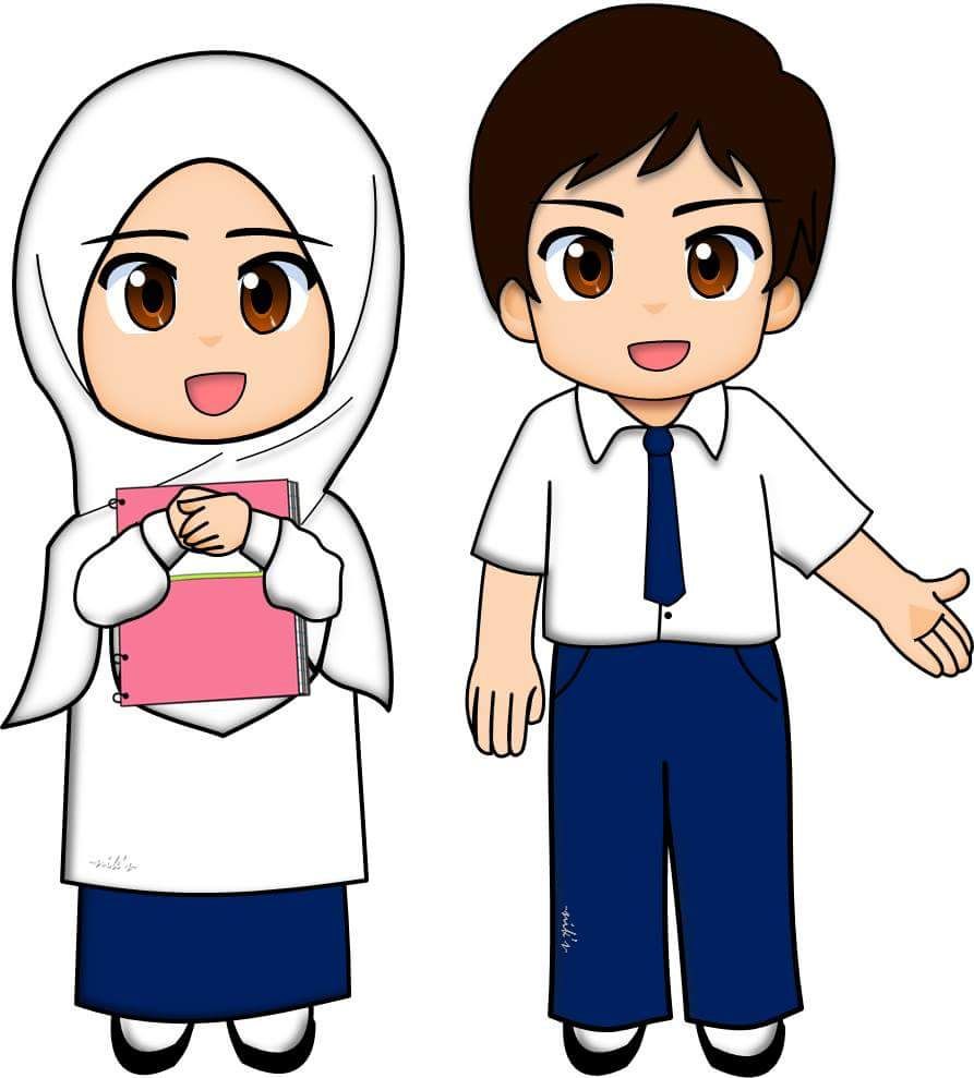 Detail Gambar Kartun Anak Muslim Sekolah Nomer 7