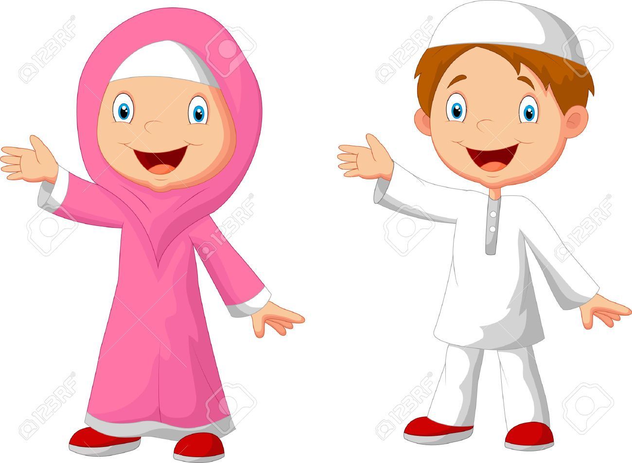 Detail Gambar Kartun Anak Muslim Vector Nomer 3