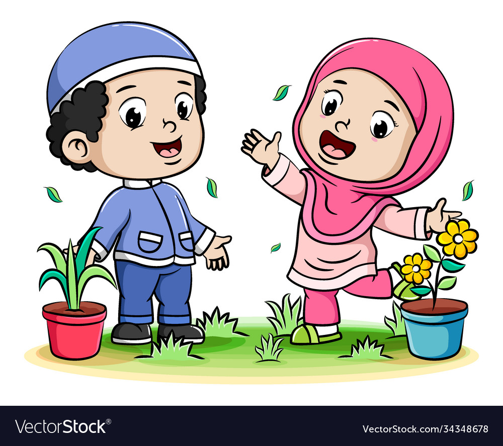 Detail Gambar Kartun Anak Muslim Vector Nomer 26