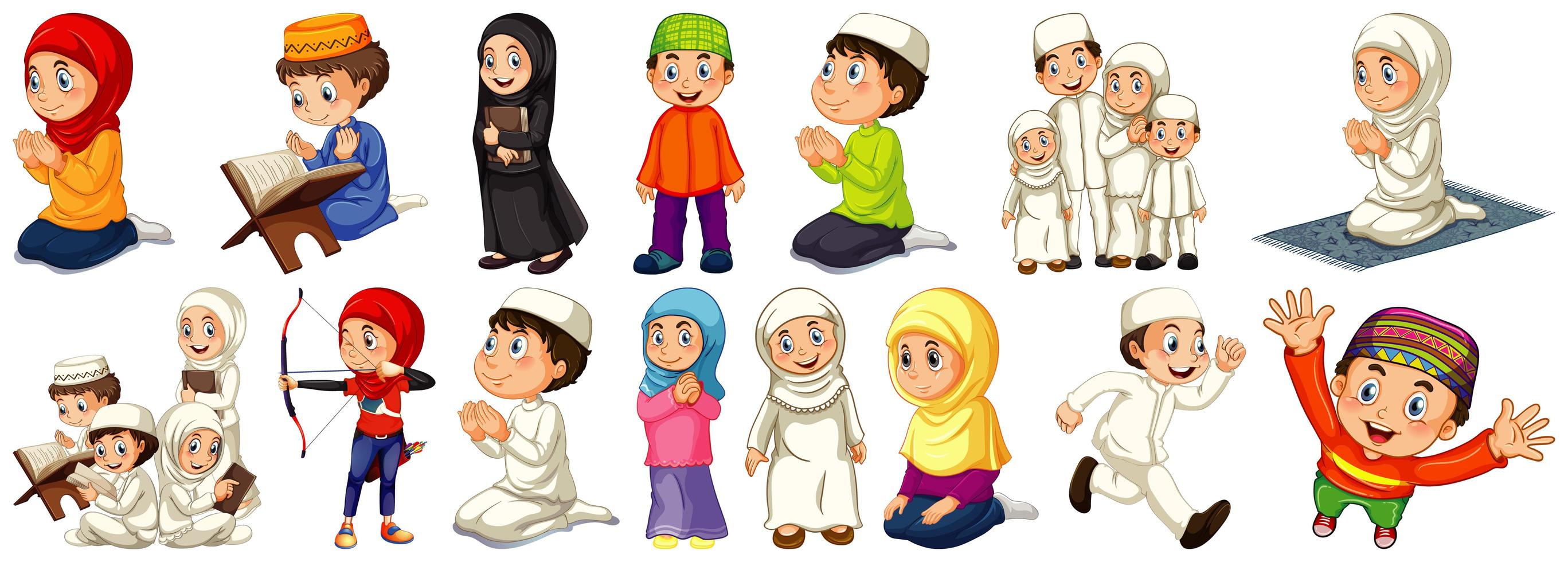 Detail Gambar Kartun Anak Muslim Vector Nomer 37