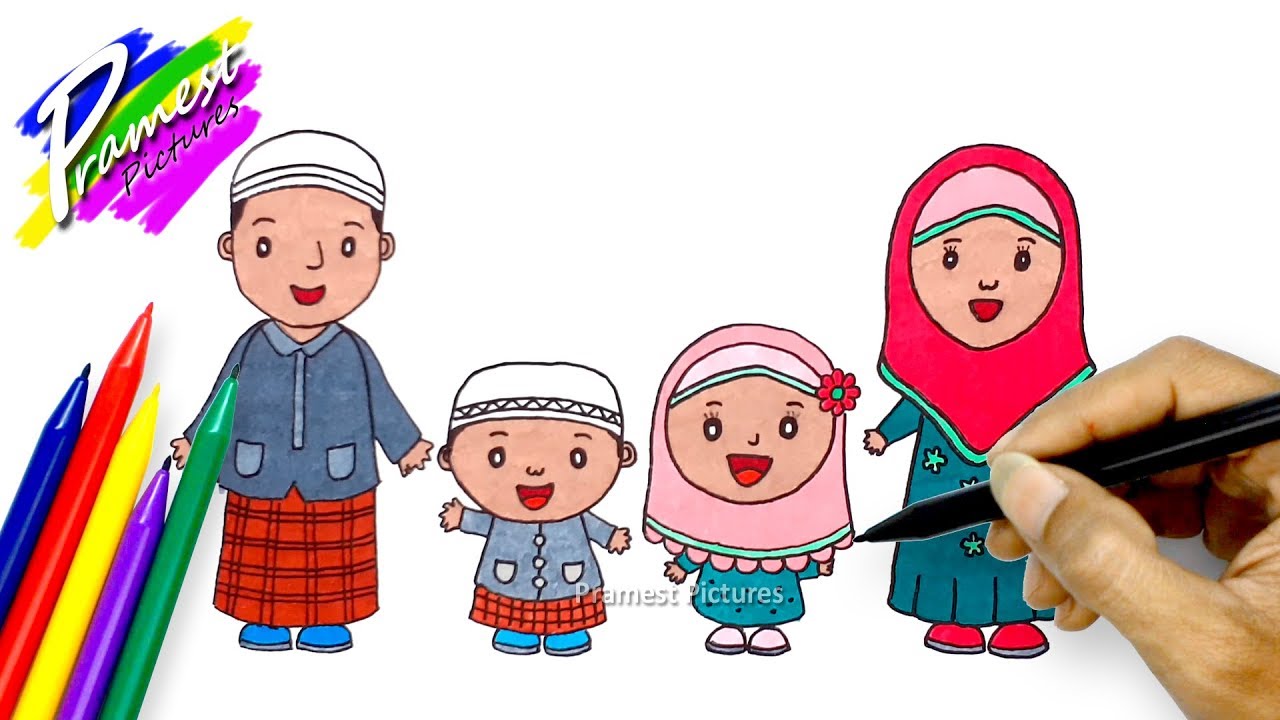 Detail Gambar Kartun Anak Pakai Peci Dan Jilbab Nomer 14