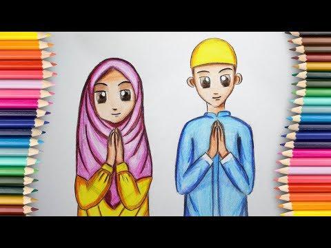 Detail Gambar Kartun Anak Pakai Peci Dan Jilbab Nomer 8