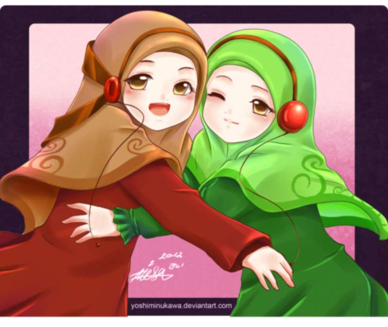 Detail Gambar Kartun Anak Perempuan Muslimah Nomer 54
