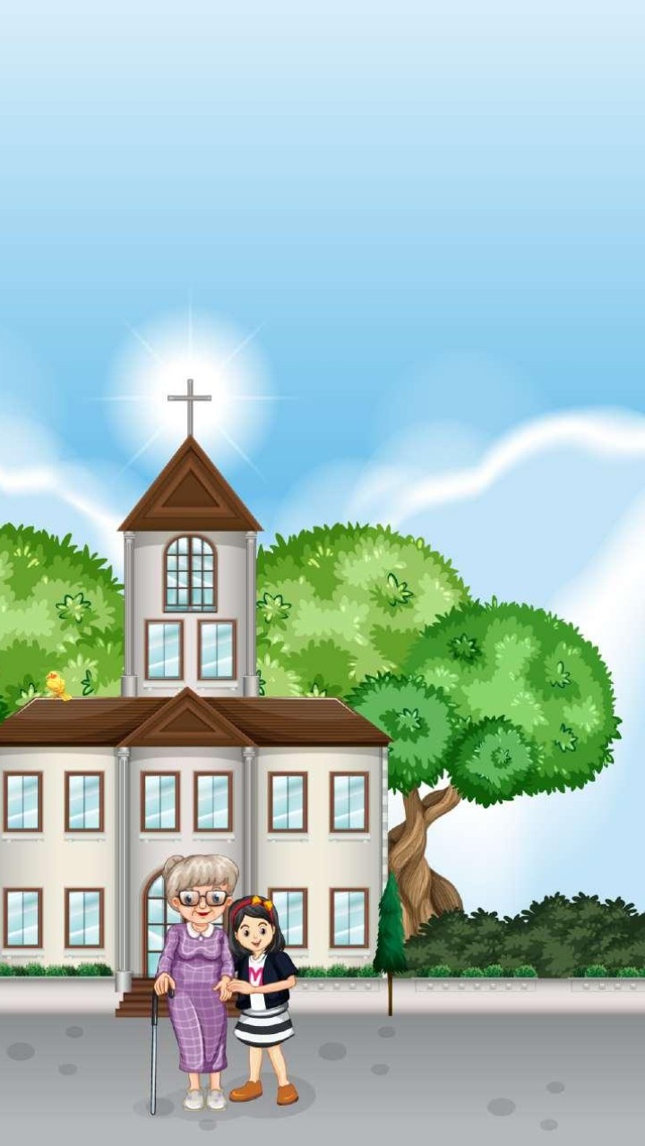 Detail Gambar Kartun Anak Pergi Ke Gereja Nomer 3