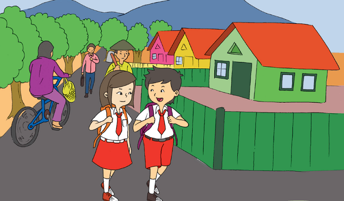 Detail Gambar Kartun Anak Sd Berangkat Ke Sekolah Nomer 10