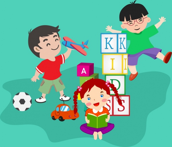 Detail Gambar Kartun Anak Sedang Bermain Nomer 18