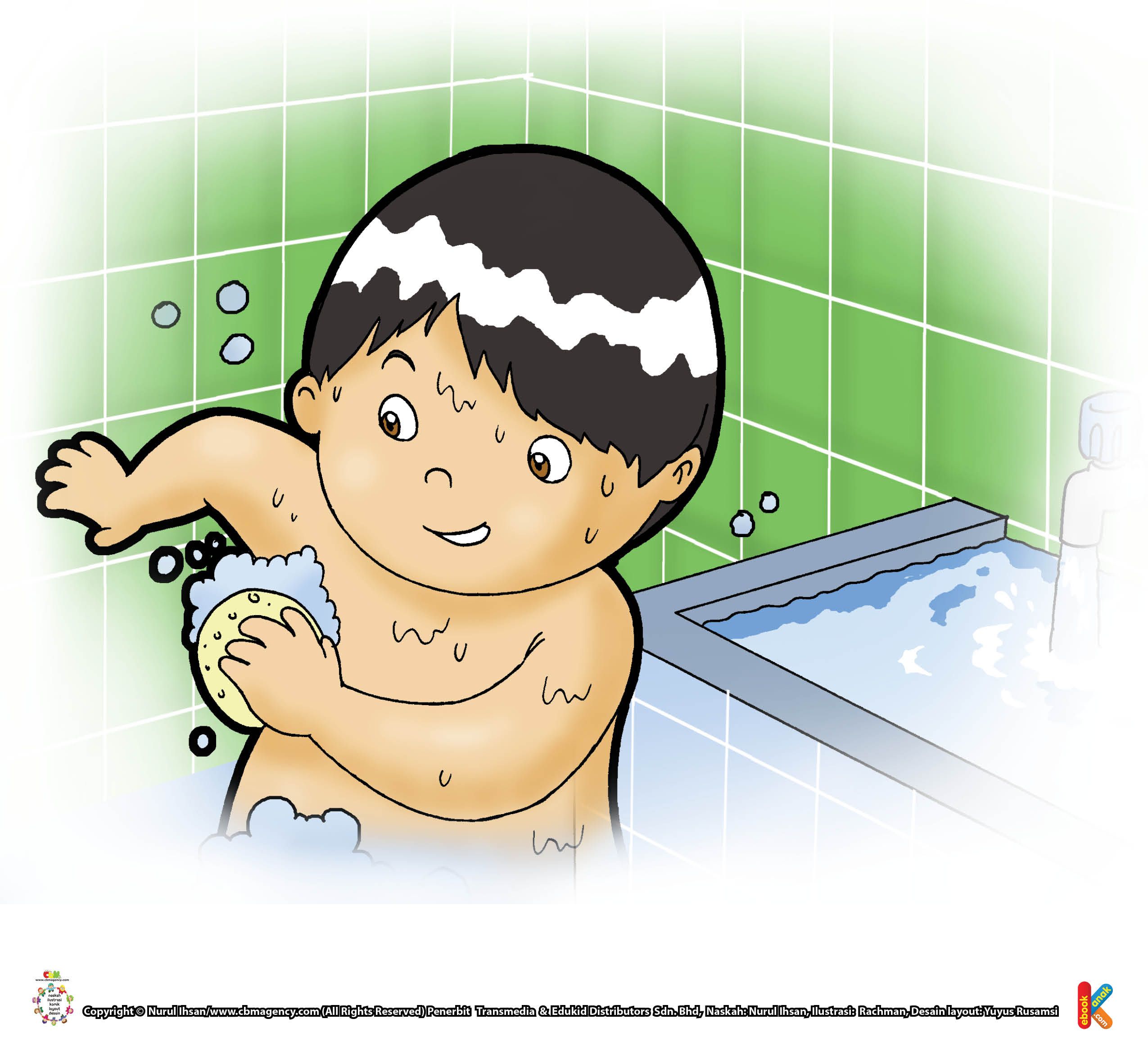 Detail Gambar Kartun Anak Sedang Mandi Nomer 3