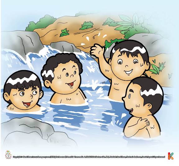 Detail Gambar Kartun Anak Sedang Mandi Nomer 21