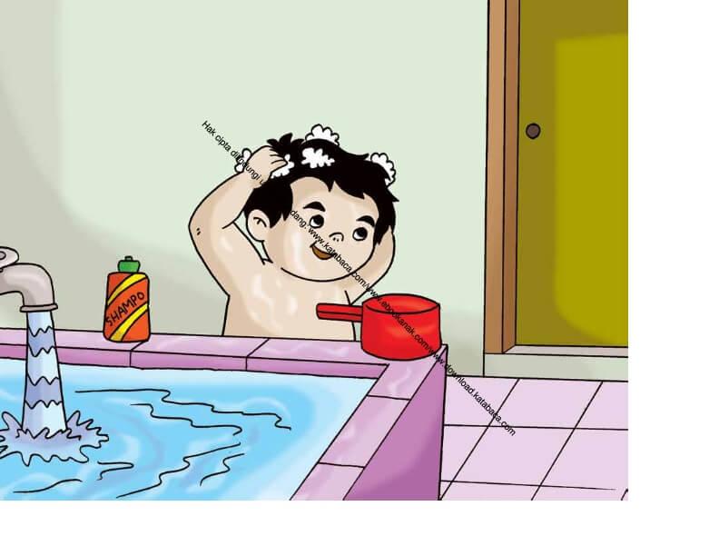 Detail Gambar Kartun Anak Sedang Mandi Nomer 7