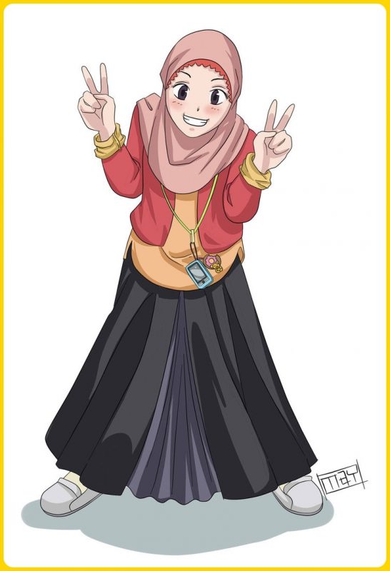 Detail Gambar Kartun Anak Sekolah Berjilbab Nomer 41