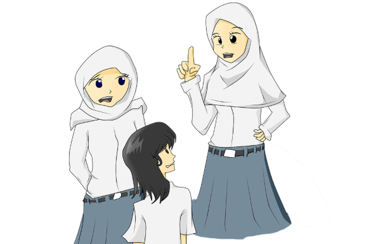 Detail Gambar Kartun Anak Sekolah Berjilbab Nomer 9