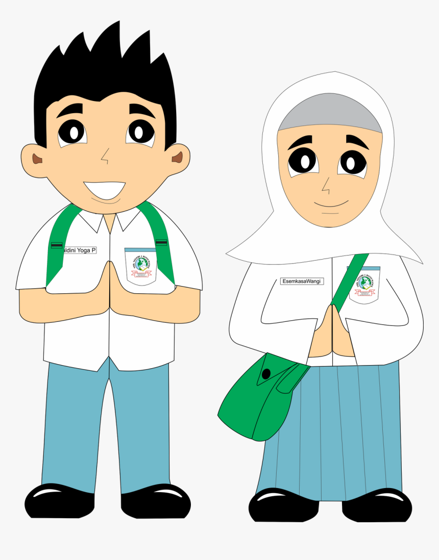 Detail Gambar Kartun Anak Sekolah Muslim Nomer 18