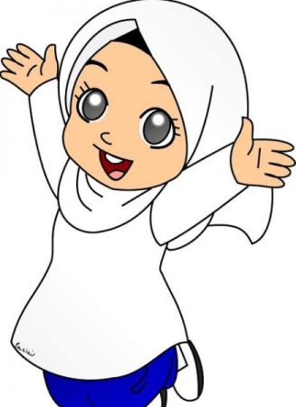 Detail Gambar Kartun Anak Sekolah Muslim Nomer 41
