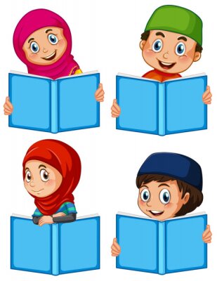Detail Gambar Kartun Anak Sekolah Muslim Nomer 54
