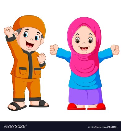 Detail Gambar Kartun Anak Sekolah Muslim Nomer 10