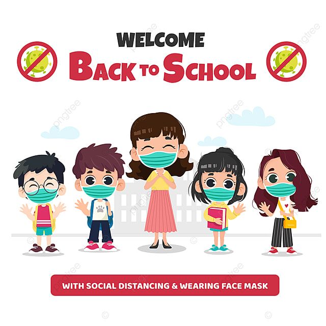 Detail Gambar Kartun Anak Sekolah Pakai Masker Nomer 18