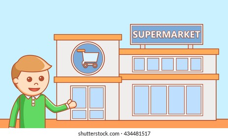 Detail Gambar Kartun Bangunan Supermarket Nomer 53