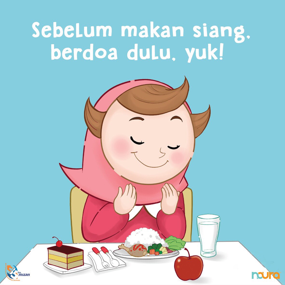 Detail Gambar Kartun Berdoa Sebelum Makan Nomer 26