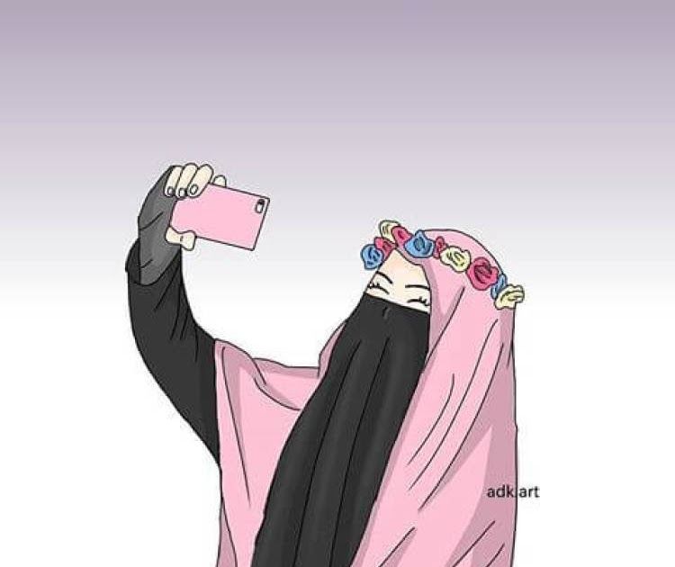 Detail Gambar Kartun Berhijab Dan Bercadar Nomer 2