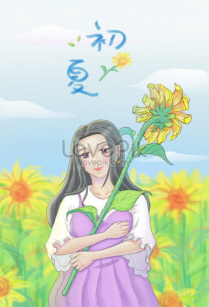 Detail Gambar Kartun Beridiri Memegang Bunga Nomer 18