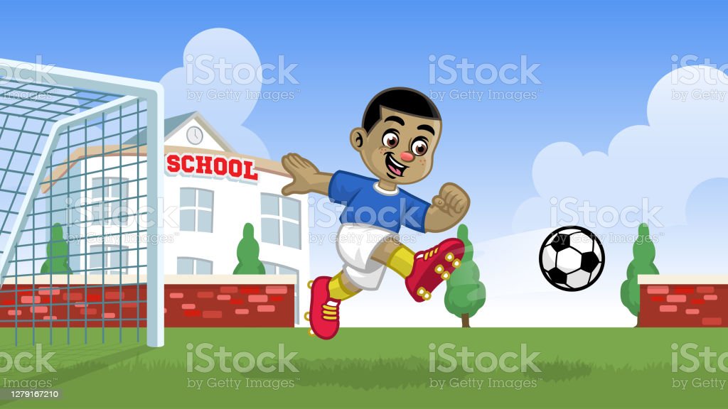 Detail Gambar Kartun Bermain Bola Di Sekolah Nomer 2