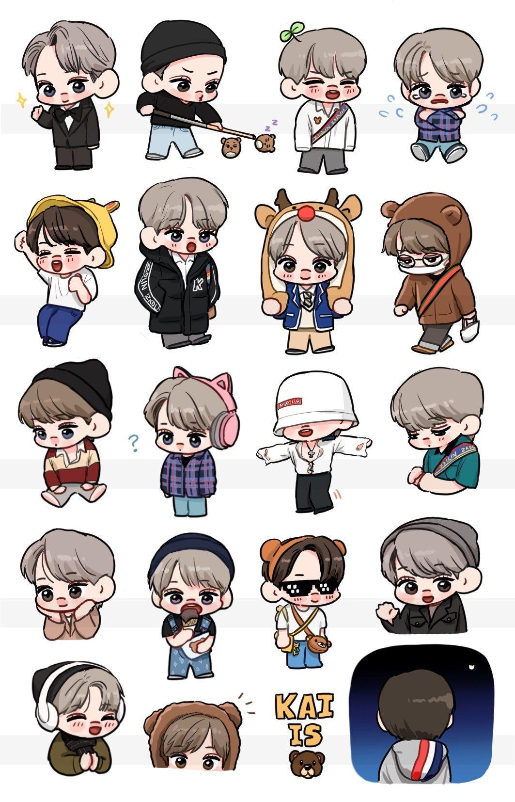 Detail Gambar Kartun Bts Exo Sticker Hd Nomer 9