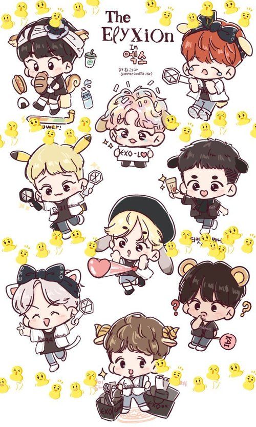 Detail Gambar Kartun Bts Exo Sticker Hd Kartun Nomer 7