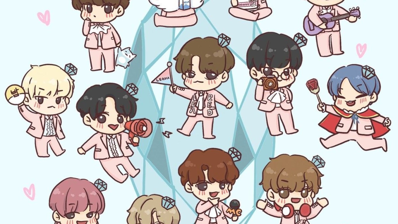 Gambar Kartun Bts Seventeen Sticker - KibrisPDR