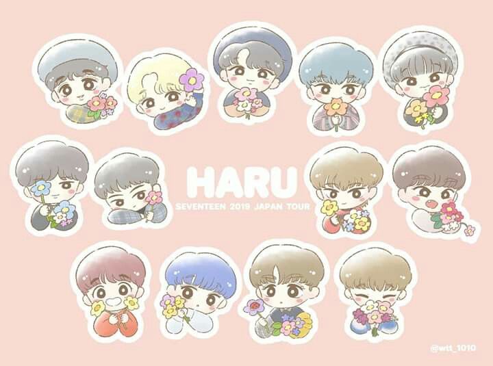 Detail Gambar Kartun Bts Seventeen Sticker Nomer 17