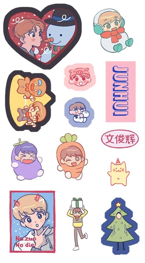 Detail Gambar Kartun Bts Seventeen Sticker Nomer 25