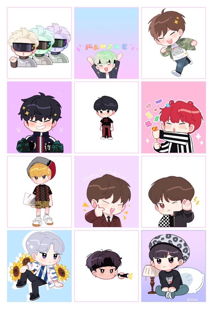 Detail Gambar Kartun Bts Seventeen Sticker Nomer 58