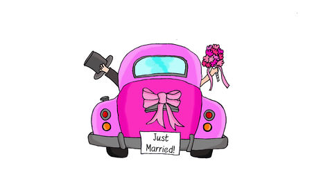 Detail Bild Auto Just Married Zum Ausdrucken Nomer 10