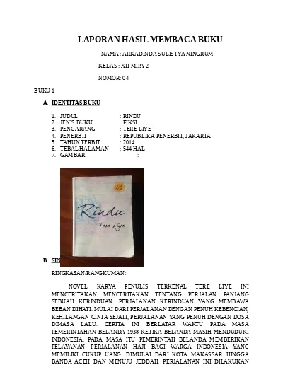 Detail Contoh Laporan Baca Nomer 29