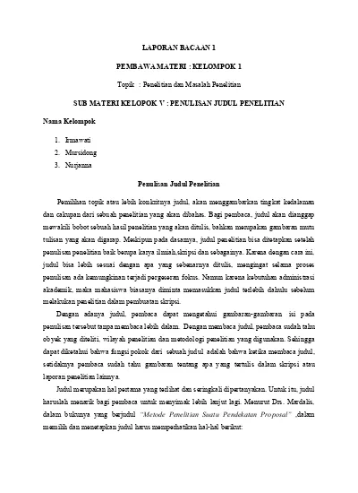 Detail Contoh Laporan Baca Nomer 5