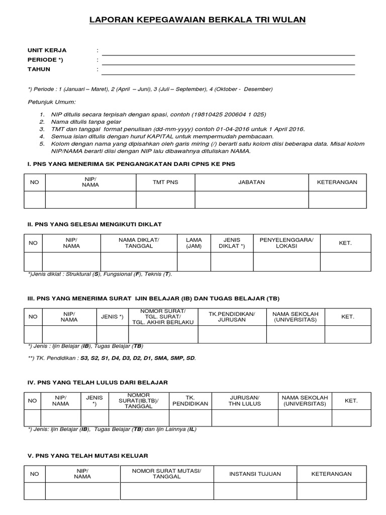 Detail Contoh Laporan Berkala Nomer 3