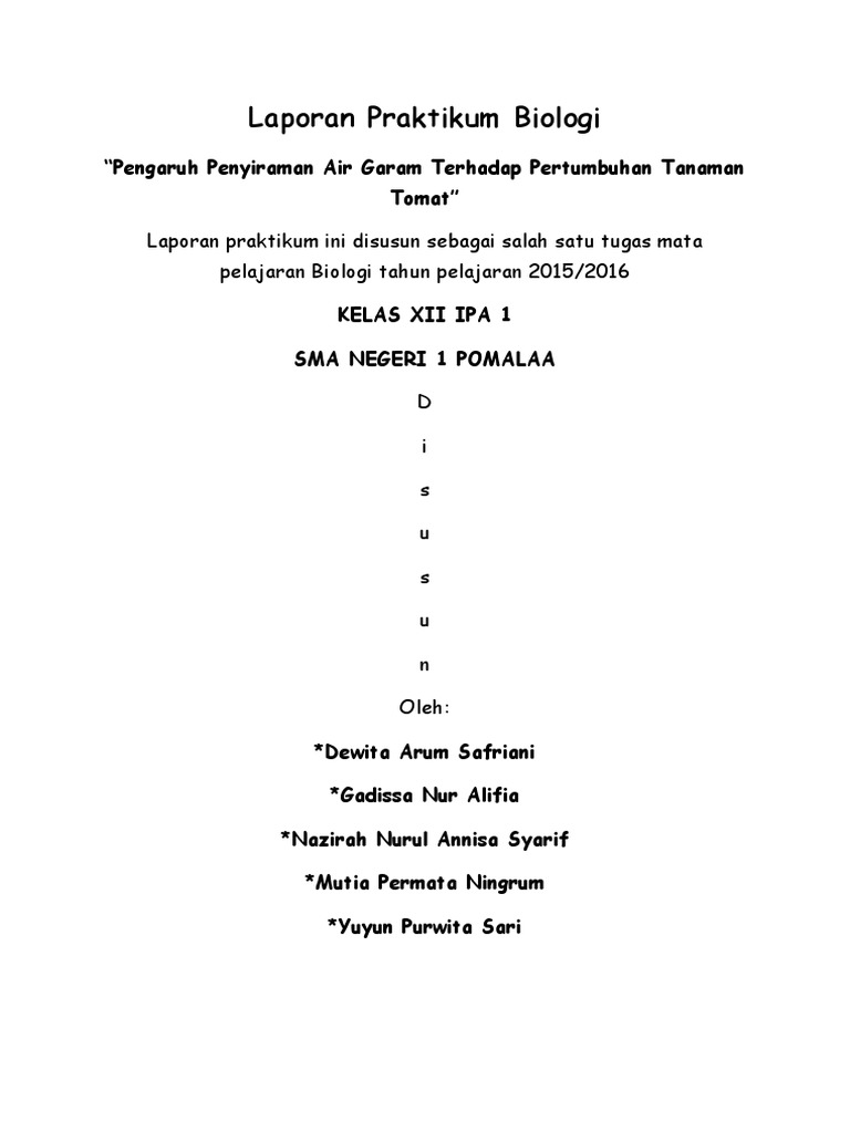 Detail Contoh Laporan Biologi Nomer 3