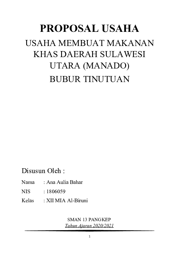 Detail Contoh Laporan Bisnis Kuliner Nomer 51