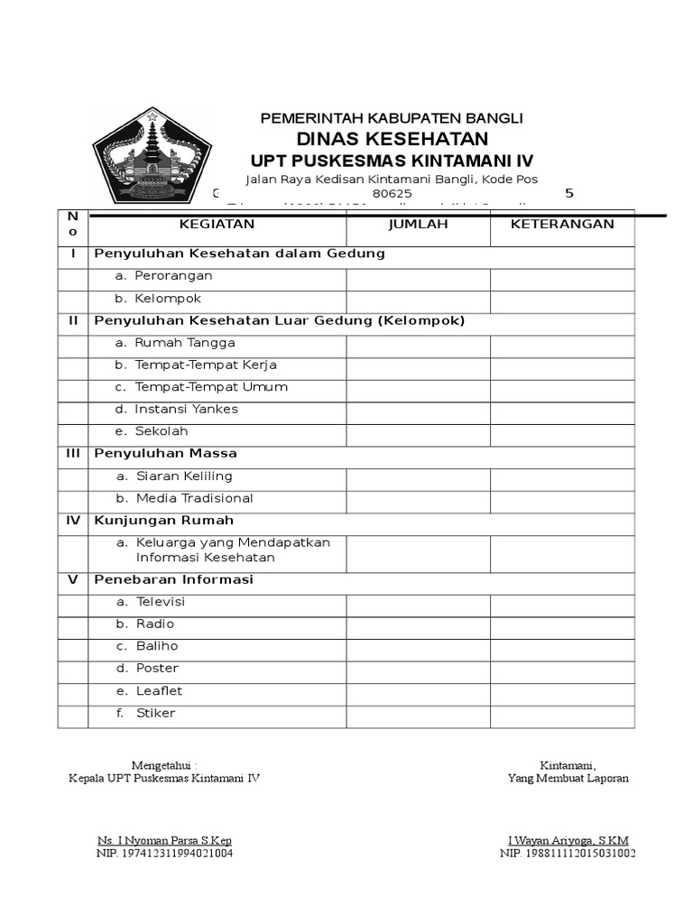 Detail Contoh Laporan Bulanan Kegiatan Nomer 15