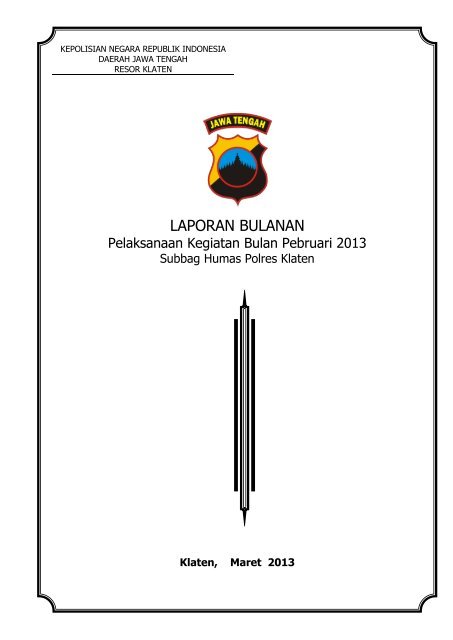 Detail Contoh Laporan Bulanan Kegiatan Nomer 24